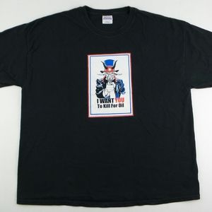 Vintage Hanes Evil Threads "I Want You To Kill For Oil " T-Shirt Size Men's 2XL